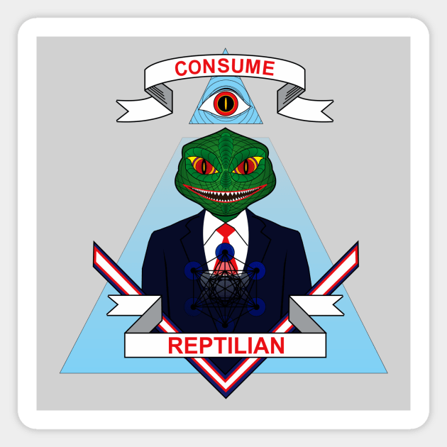 Consume Reptilian Sticker by EsotericExposal